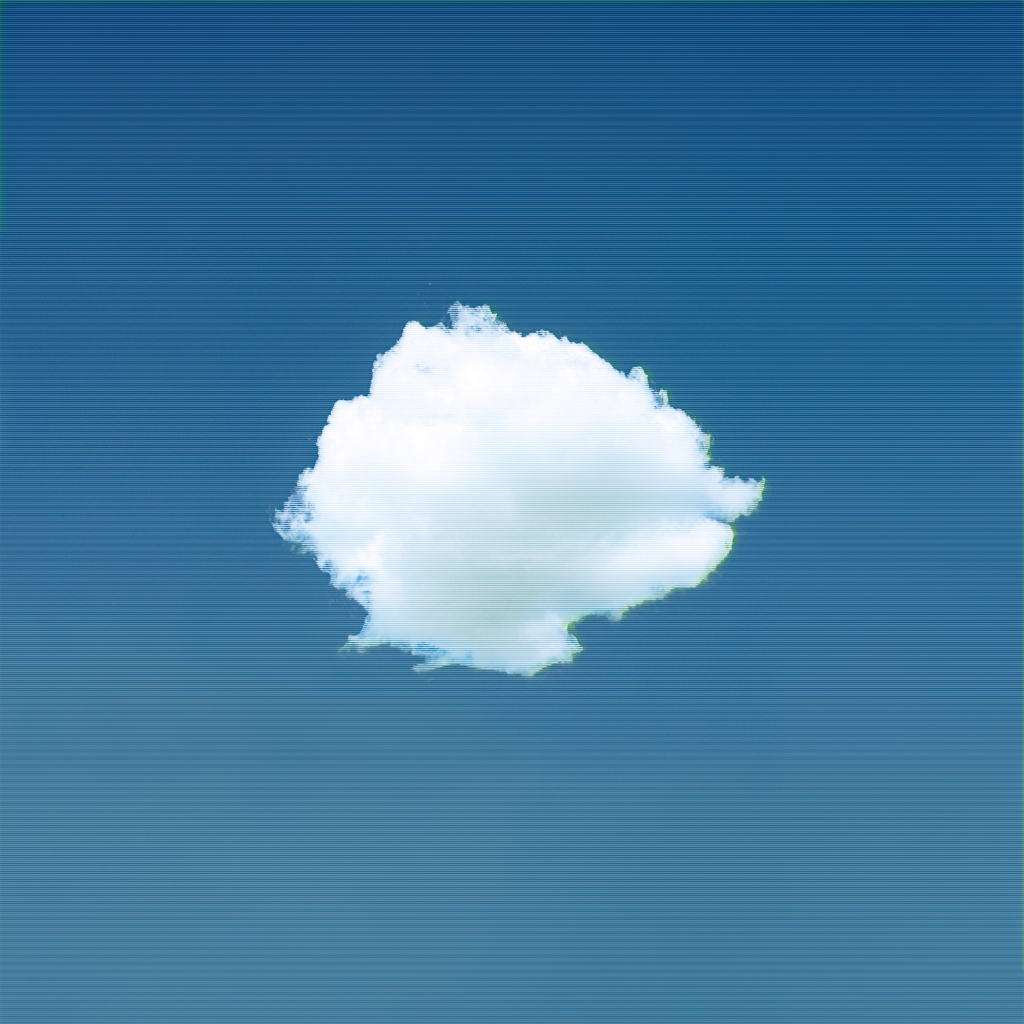 Archival inkjet print combining a photograph of a white cumulus cloud with overlaid technical information graphics